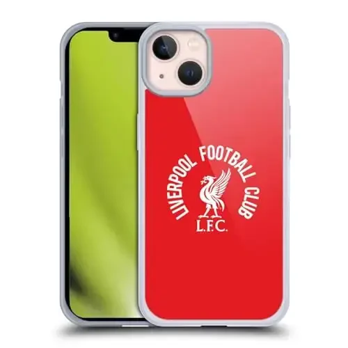 Head Case Designs официально лицензированный футбольный клуб «Ливерпуль» White LFC On Red Liver Bird Gel Case [Военная защита] Совместим с Apple iPhone 13 и совместим с MagSafe - HEAD CASE DESIGNS
