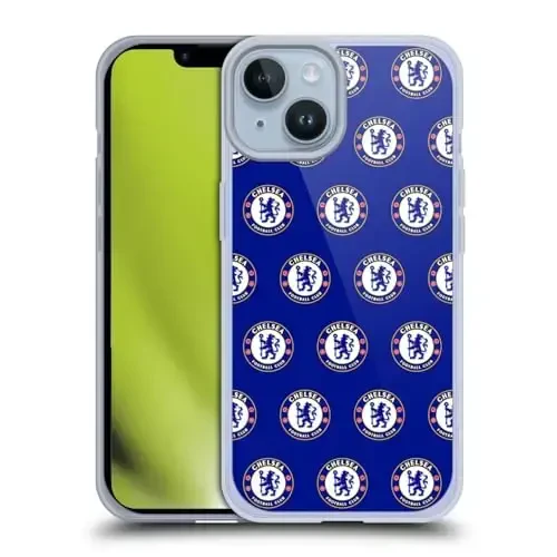 Head Case Designs Официально лицензированный гель-чехол Chelsea Football Club Pattern Crest [Военная защита] Совместим с Apple iPhone 14 и совместим с MagSafe - HEAD CASE DESIGNS