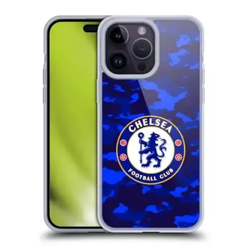 Head Case Designs Официально лицензированный гелевый чехол Chelsea Football Club Camouflage Crest [Военная защита] Совместим с Apple iPhone 14 Pro Max 