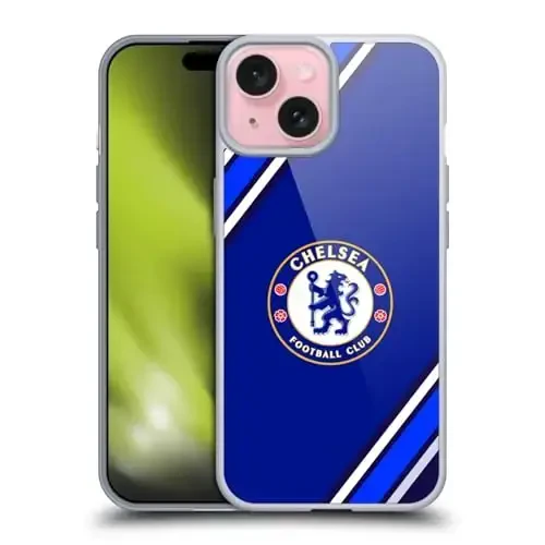 Head Case Designs официально лицензированный гелевый чехол Chelsea Football Club Stripes Crest [военная защита] совместим с Apple iPhone 15 и совместим с MagSafe - HEAD CASE DESIGNS