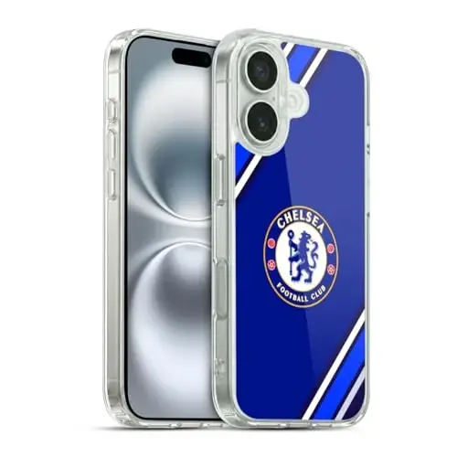 Head Case Designs официально лицензированный гелевый чехол Chelsea Football Club Stripes Crest [военная защита] совместим с Apple iPhone 16 и MagSafe - 3