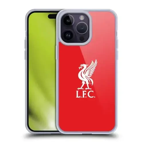 Head Case Designs Rasman litsenziyalangan Liverpool futbol klubining qizil jigarrang qushli oq logotipi Gel g'ilofi [Harbiy darajadagi himoya] Apple iPhone 14 Pro Max bilan mos keladi 