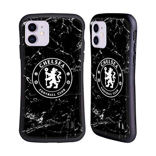 Head Case Designs Rasmiy Lisanslangan Chelsi Futbol Klubi Qora Marmar Gerbi Gibrid Korpus Apple iPhone 11 bilan Mos keladi - 1