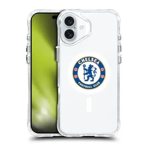 Head Case Designs rasmiy litsenziyaga ega Chelsea Football Club Badge Logo Icon zarbaga chidamli bumper g'ilofi [Harbiy darajadagi himoya] Apple iPhone 16 Plus va MagSafe bilan mos keladi 