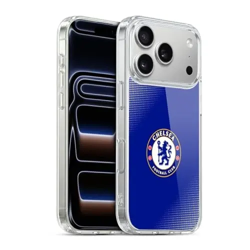 Head Case Designs Rasmiy litsenziyaga ega Chelsea Football Club Halftone Crest Gel Case [Harbiy darajadagi himoya] Apple iPhone 17 Pro bilan mos - 3