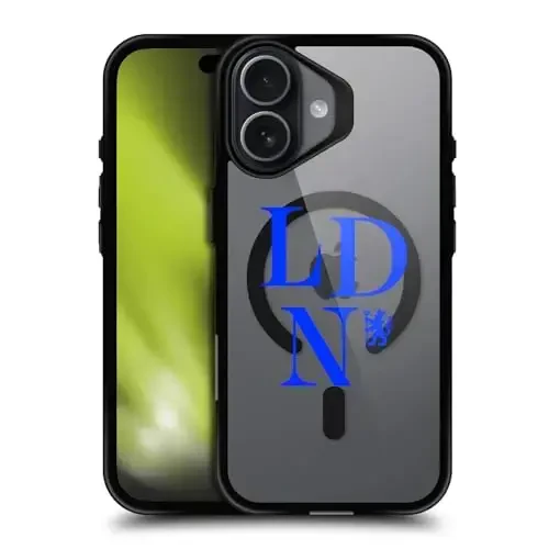 Head Case Designs Rasmiy litsenziyaga ega Chelsea Football Club Logotype Logo Icon Qora zarbaga chidamli bamperli g'ilof [Harbiy darajadagi himoya] bilan mos va MagSafe Apple iPhone 17 bilan mos - 1