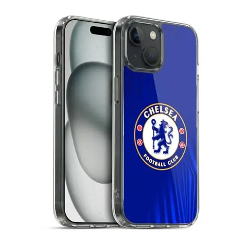 Head Case Designs rasmiy litsenziyaga ega Chelsea Football Club Super Graphic Crest Gel Case [Harbiy darajadagi himoya] Apple iPhone 15 bilan mos va MagSafe bilan mos - 5