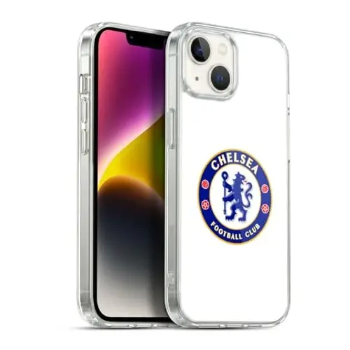 Head Case Designs rasmiy litsenziyaga ega Chelsea futbol klubi oq gerbli gel qutisi [harbiy darajadagi himoya] Apple iPhone 14 Plus bilan mos va MagSafe bilan mos 