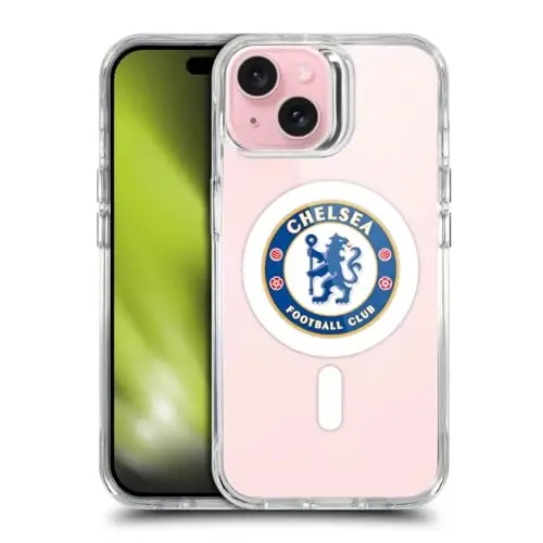 Head Case Designs Officially Licensed Chelsea Football Club Badge Logo Icon Shockproof Bumper Case [Military Grade Protection] Compatible with Apple iPhone 15 and Compatible with MagSafe - 5