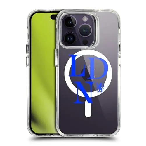 Head Case Designs Officially Licensed Chelsea Football Club Logotype Logo Icon Shockproof Bumper Case [Military Grade Protection] Compatible with Apple iPhone 14 Pro and Compatible with MagSafe - HEAD CASE DESIGNS