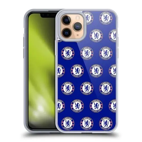 Head Case Designs Rasmiy litsenziyalangan Chelsea Football Club Pattern Crest Gel Case [Harbiy darajadagi himoya] Apple iPhone 11 Pro bilan mos va MagSafe bilan mos - 1