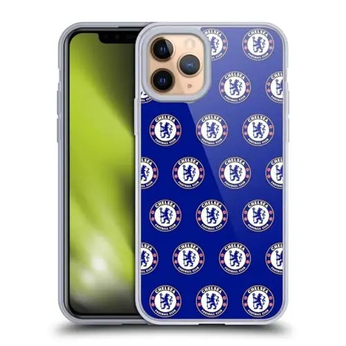 Head Case Designs Rasmiy litsenziyalangan Chelsea Football Club Pattern Crest Gel Case [Harbiy darajadagi himoya] Apple iPhone 11 Pro bilan mos va MagSafe bilan mos 