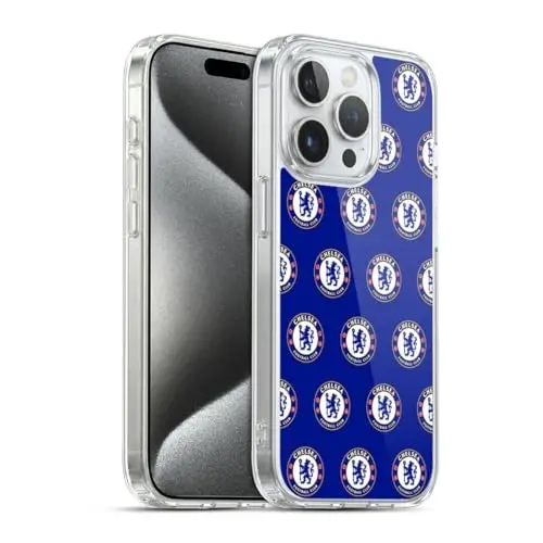 Head Case Designs Rasmiy litsenziyalangan Chelsea Football Club Pattern Crest Gel Case [Harbiy darajadagi himoya] Apple iPhone 15 Pro bilan mos va MagSafe bilan mos - 3