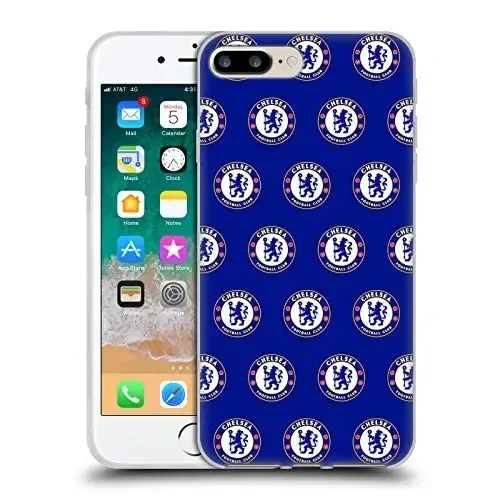 Head Case Designs Rasmiy litsenziyalangan Chelsea Football Club Pattern Crest Gel Case [Harbiy darajadagi himoya] Apple iPhone 7 Plus/iPhone 8 Plus bilan mos keladi 