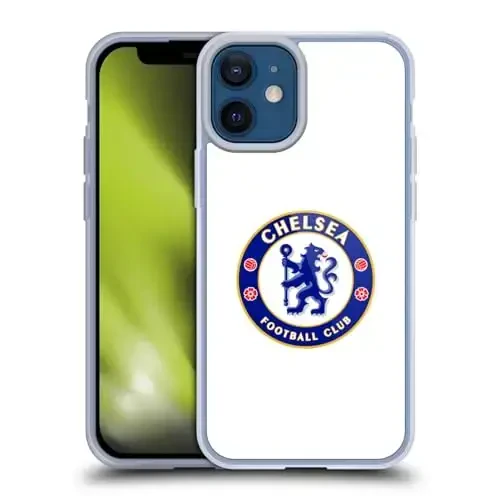 Head Case Designs rasmiy litsenziyalangan Chelsea Football Club Plain White Crest Gel Case [Harbiy darajadagi himoya] Apple iPhone 12 Mini bilan mos va MagSafe bilan mos - 1