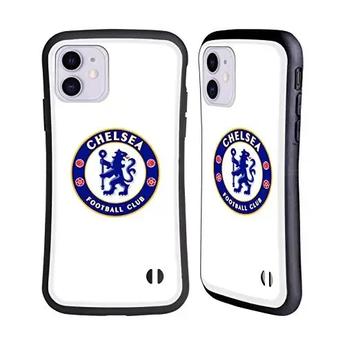 Head Case Designs Rasmiy litsenziyalangan Chelsea Football Club Plain White Crest Hybrid Case Apple iPhone 11 bilan mos keladi - 1