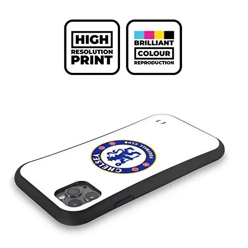 Head Case Designs Rasmiy litsenziyalangan Chelsea Football Club Plain White Crest Hybrid Case Apple iPhone 11 bilan mos keladi - 2