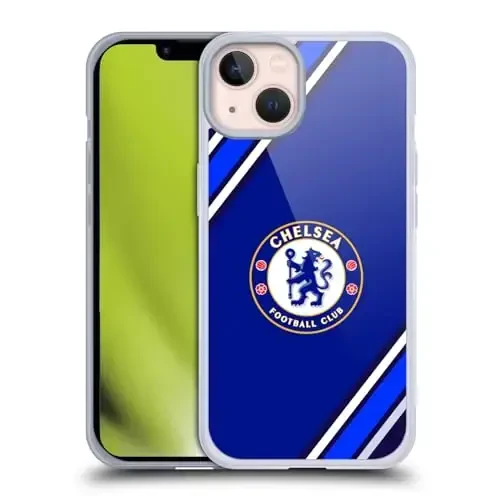 Head Case Designs rasmiy litsenziyaga ega Chelsea Football Club Stripes Crest Gel Case [Harbiy darajadagi himoya] Apple iPhone 13 bilan mos va MagSafe bilan mos - HEAD CASE DESIGNS
