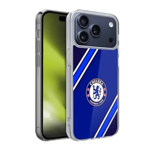 Head Case Designs Rasmiy litsenziyalangan Chelsea Football Club Stripes Crest Gel Case [Harbiy darajadagi himoya] Apple iPhone 17 Pro bilan mos keladi - 4