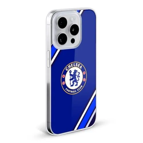Head Case Designs Rasmiy Litsenziyalangan Chelsea Football Club Stripes Crest Gel G'ilofi [Harbiy Standart Himoya] Apple iPhone 16 Pro va MagSafe bilan mos keladi - HEAD CASE DESIGNS (1)