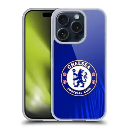 Head Case Designs Rasmiy litsenziyalangan Chelsea Football Club Super Graphic Crest Gel G'ilof [Harbiy Darajadagi Himoya] Apple iPhone 15 Pro bilan mos - HEAD CASE DESIGNS