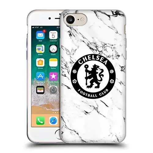 Head Case Designs Rasmiy litsenziyalangan Chelsea Football Club White Marble Crest Gel Case [Harbiy darajadagi himoya] Apple iPhone 7/8 / SE 2020 & 2022 bilan mos va MagSafe bilan mos 