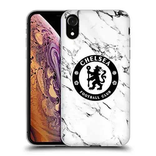 Head Case Designs Rasmiy litsenziyalangan Chelsea Football Club White Marble Crest Gel Case [Harbiy darajadagi himoya] Apple iPhone XR bilan mos keladi - HEAD CASE DESIGNS