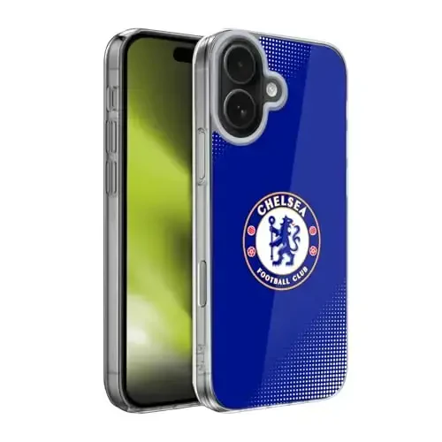 Head Case Designs rasmiy litsenziyalangan Chelsea futbol klubi Halftone Crest Gel Case [Harbiy darajadagi himoya] Apple iPhone 17 bilan mos - 1