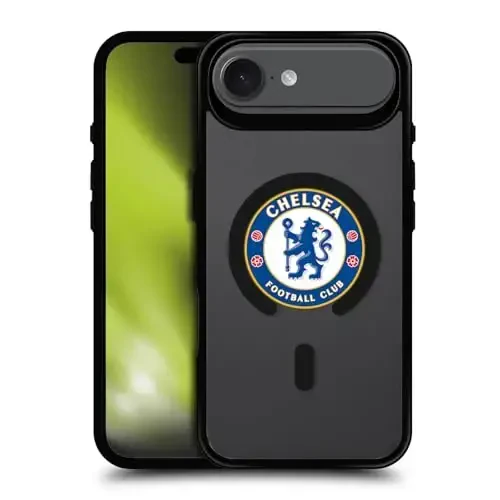 Head Case Designs rasmiy litsenziyalangan Chelsea futbol klubi nishoni logotipi ikonasi qora zarbaga chidamli bamper qutisi [Harbiy darajadagi himoya] MagSafe Apple iPhone 17 Air bilan mos va mos 