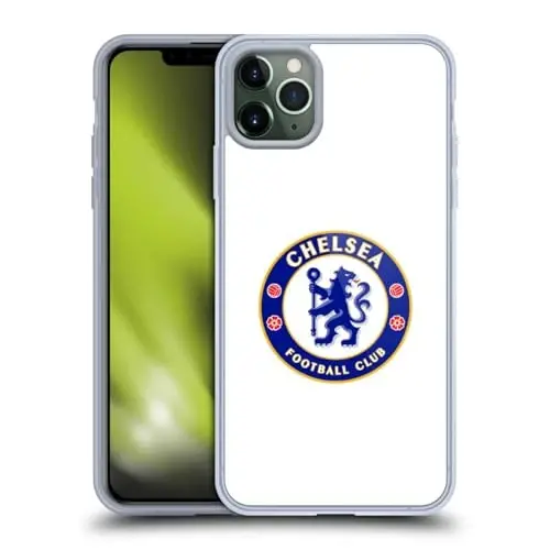 Head Case Designs Rasmiy litsenziyalangan Chelsea Futbol Klubi Oddiy Oq Gerbli Gel G'ilofi [Harbiy Darajadagi Himoya] Apple iPhone 11 Pro Max bilan mos va MagSafe bilan mos - 2