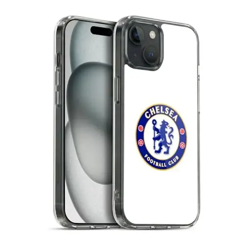 Head Case Designs Rasmiy litsenziyalangan Chelsea futbol klubi tekis oq gerbli Gel Case [Harbiy darajadagi himoya] Apple iPhone 15 Plus bilan mos va MagSafe bilan mos - 2