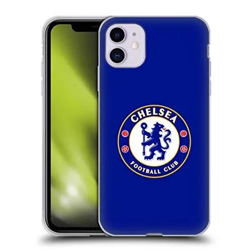 Head Case Designs Rasmiy litsenziyalangan Chelsea futbol klubining oddiy ko'k gerbli gel qutisi [Harbiy darajadagi himoya] Apple iPhone 11 bilan mos keladi 
