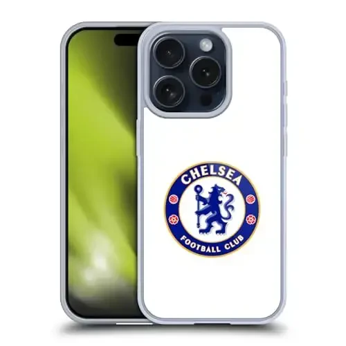Head Case Designs Rasmiy litsenziyalangan Chelsea futbol klubining oddiy oq gerbli Gel g'ilofi [Harbiy darajadagi himoya] Apple iPhone 15 Pro bilan mos va MagSafe bilan mos - 1