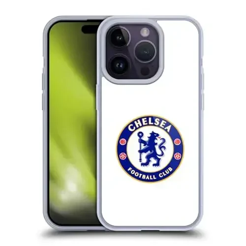 Head Case Designs Rasmiy litsenziyalangan Chelsi futbol klubi oddiy oq gerbli gel g'ilofi [Harbiy darajadagi himoya] Apple iPhone 14 Pro bilan mos va MagSafe bilan mos - 1