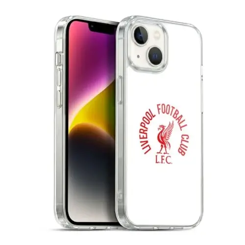 Head Case Designs Rasmiy litsenziyalangan Liverpool Football Club Red LFC On White Liver Bird Gel Case [Harbiy darajadagi himoya] Apple iPhone 14 bilan mos va MagSafe bilan mos 