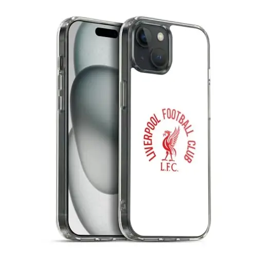 Head Case Designs Rasmiy litsenziyalangan Liverpool Football Club Red LFC Oq Liver Bird Gel G'ilofda [Harbiy Darajadagi Himoya] Apple iPhone 15 Plus bilan mos va MagSafe bilan mos 