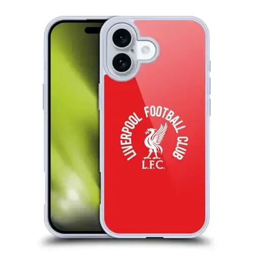 Head Case Designs Rasmiy litsenziyalangan Liverpool Football Club White LFC On Red Liver Bird Gel Case [Harbiy darajadagi himoya] Apple iPhone 16 bilan mos va MagSafe bilan mos 