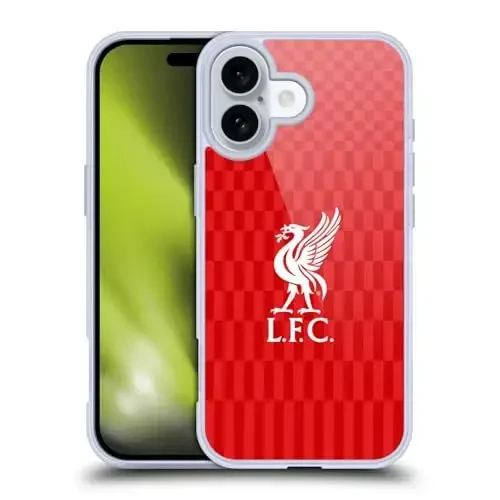Head Case Designs Rasmiy litsenziyalangan Liverpool Football Club White On Red Kit Liver Bird Gel Case [Harbiy darajadagi himoya] Apple iPhone 16 bilan mos va MagSafe bilan mos - HEAD CASE DESIGNS