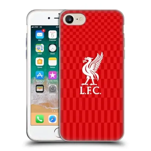 Head Case Designs Rasmiy litsenziyalangan Liverpool Football Club White On Red Kit Liver Bird Gel Case [Harbiy sinf] Apple iPhone 7/8 / SE 2020 & 2022 bilan mos va MagSafe bilan mos - 1