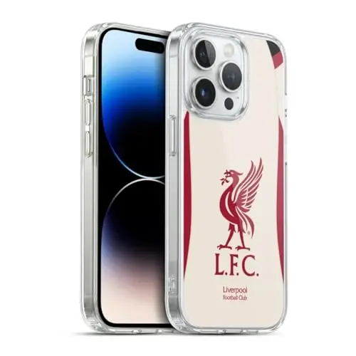Head Case Designs Rasmiy Litsenziyalangan Liverpool Futbol Klubi Away 2025/26 Komplekti Gel G'ilofi [Harbiy Darajadagi Himoya] Apple iPhone 14 Pro bilan mos - 2