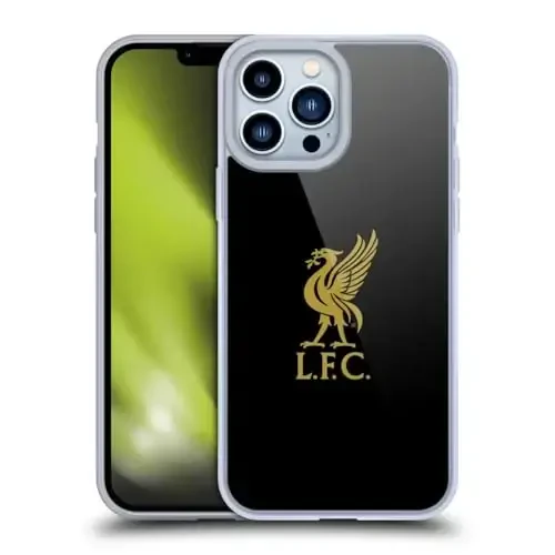 Head Case Designs Rasmiy litsenziyalangan Liverpool futbol klubi oltin logotipi qora Liver Bird Gel Case [Harbiy darajadagi himoya] Apple iPhone 13 Pro Max bilan mos keladi - 1