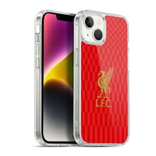 Head Case Designs Officially Licensed Liverpool Football Club Gold On Red Kit Liver Bird Gel Case [Military Grade Protection] Compatible with Apple iPhone 14 Plus and Compatible with MagSafe - HEAD CASE DESIGNS