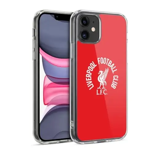 Head Case Designs Officially Licensed Liverpool Football Club White LFC On Red Liver Bird Gel Case [Military Grade Protection] Compatible with Apple iPhone 11 