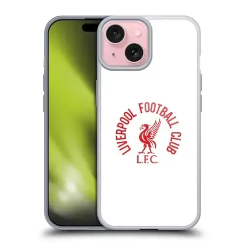 Head Case Designs Rasmiy Litsenziyalangan Liverpool Futbol Klubi Qizil LFC Oq Liver Bird Gel G'ilofi [Harbiy Darajadagi Himoya] Apple iPhone 15 bilan mos va MagSafe bilan mos 