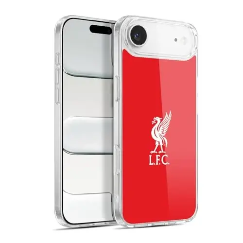 Head Case Designs Rasmiy litsenziyalangan Liverpool futbol klubining Oq logotipi Qizil Liver Bird Gel g'ilofida [Harbiy darajadagi himoya] Apple iPhone 17 Air bilan mos 