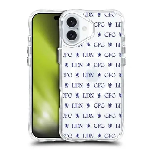 Head Case Designs Officially Licensed Chelsea Football Club Lions Pattern Logo Icon Shockproof Bumper Case [Military Grade Protection] Compatible with Apple iPhone 16 Plus and Compatible with MagSafe - 4