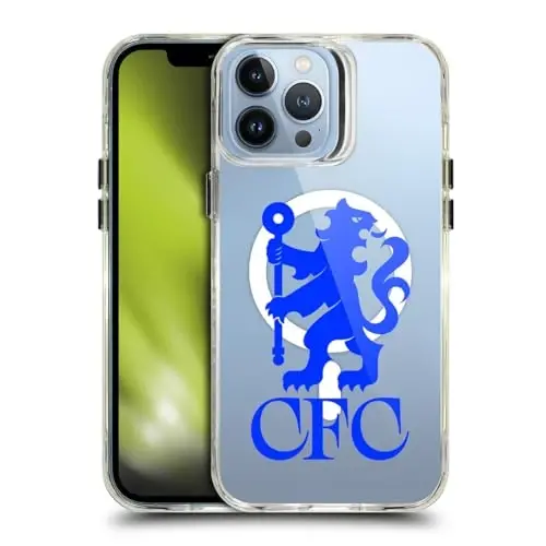 Head Case Designs Officially Licensed Chelsea Football Club Lions Oversized Logo Icon Shockproof Bumper Case [Military Grade] Compatible with Apple iPhone 13 Pro Max and Compatible with MagSafe - 1