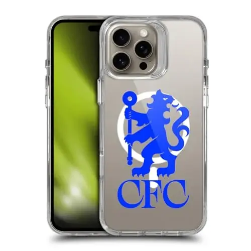 Head Case Designs Officially Licensed Chelsea Football Club Lions Oversized Logo Icon Shockproof Bumper Case [Military Grade] Compatible with Apple iPhone 16 Pro Max and Compatible with MagSafe - 1