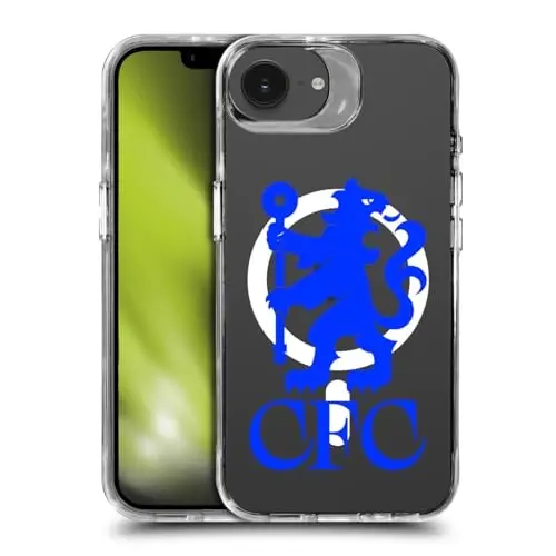 Head Case Designs Officially Licensed Chelsea Football Club Lions Oversized Logo Icon Shockproof Bumper Case [Military Grade Protection] Compatible with Apple iPhone 16e and Compatible with MagSafe - HEAD CASE DESIGNS