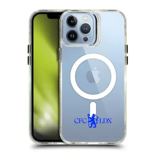 Head Case Designs Officially Licensed Chelsea Football Club Lions Minimalist Logo Icon Shockproof Bumper Case [Military Grade] Compatible with Apple iPhone 13 Pro Max and Compatible with MagSafe 